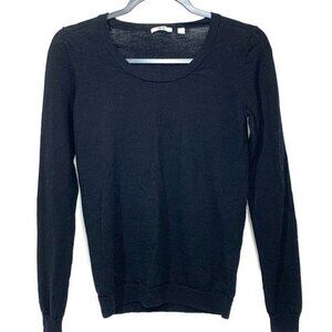 Uniqlo Classic Wool Crew Neck Long Sleeve Fitted Sweater - Black, Size Small
